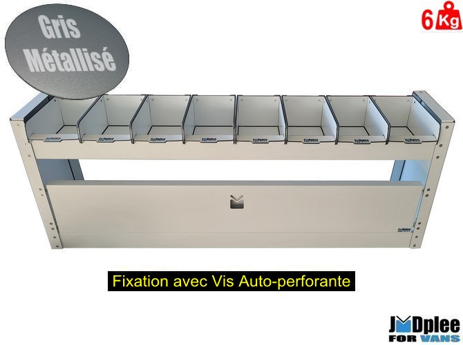 RAL GRIS - DELIVER 9-Casier Haut 2 Etag�res Tous Volumes = LONGUEUR 1000 (L:100 x P:23 x H:38)