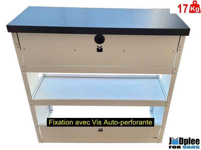 RAL BLANC - DELIVER 9-Etabli 2 Etag�res Traction Tous Volumes = LONGUEUR 1000 (L:100 x P:40 x H:98)