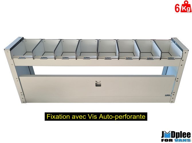 RAL BLANC - DELIVER 9-Casier Haut 2 Etag�res Tous Volumes = LONGUEUR 1000 (L:100 x P:23 x H:38)